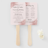 Éventail Ventilateur du programme rose Gold Pink Palm Beach (Devant et derrière)