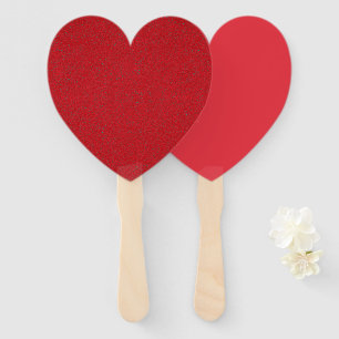 Éventail Ventilateur En Forme De Coeur - Duo Rouge Tomate (