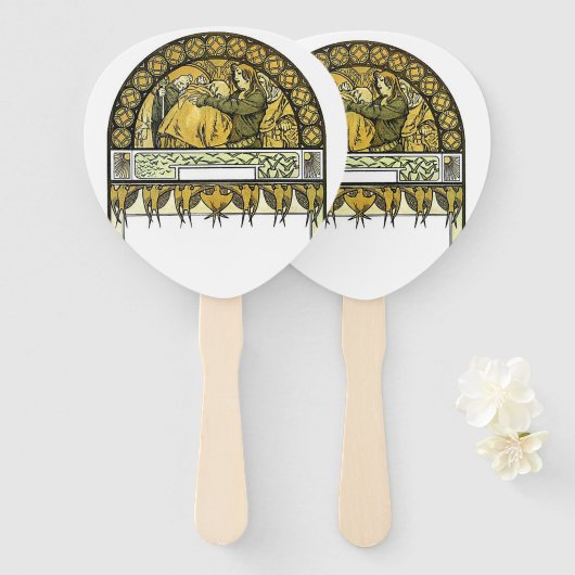 Éventail ventilateur funéraire (Devant et derrière)