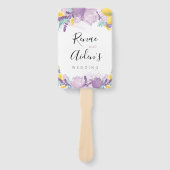 Éventail Ventilateur main au programme violet, lavande et c (Devant)