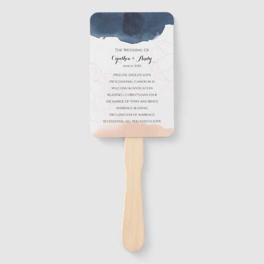 Éventail Ventilateur main du programme de mariage (Devant)