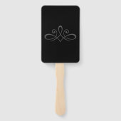 Éventail Ventilateur main noir et blanc (Dos)