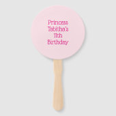 Éventail Ventilateur main princesse rose (Dos)