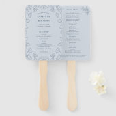 Éventail Ventilateur mains simple bleu (Devant et derrière)