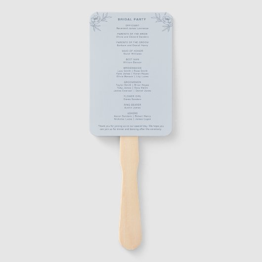 Éventail Ventilateur mains simple bleu (Dos)