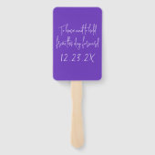 Éventail Ventilateur mariage avoir et tenir dire violet (Dos)