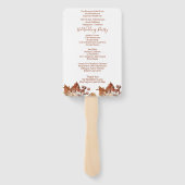 Éventail Ventilateur Mariage blanc bouquet floral automne (Dos)