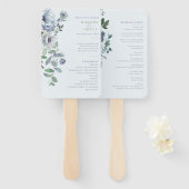 Éventail Ventilateur Mariage bleu poudre (Devant et derrière)