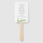 Éventail Ventilateur Mariage de papier vert aquarelle (Dos)