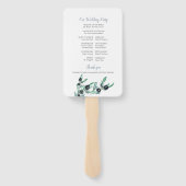 Éventail Ventilateur Mariage de papier vert de la branche d (Dos)