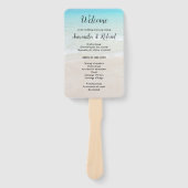 Éventail Ventilateur Mariage de plage et de coquillages (Devant)