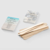 Éventail Ventilateur Mariage de plage et de coquillages (Non-assemblé)