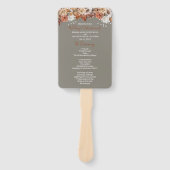 Éventail Ventilateur Mariage Floral Grey (Devant)