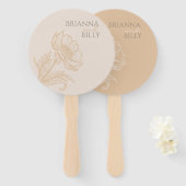 Éventail Ventilateur Mariage minimaliste Terre (Devant et derrière)