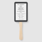 Éventail Ventilateur Mariage noir caviar (Dos)