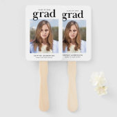 Éventail Ventilateur photo Serif noir et blanc (Devant et derrière)