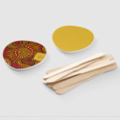 Éventail Ventilateurs à main africains Ankara Blue Gold Flo (Non-assemblé)