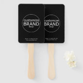 Éventail Ventilateurs À Main Avec Logo | Noir moderne (Devant et derrière)