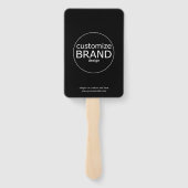 Éventail Ventilateurs À Main Avec Logo | Noir moderne (Dos)