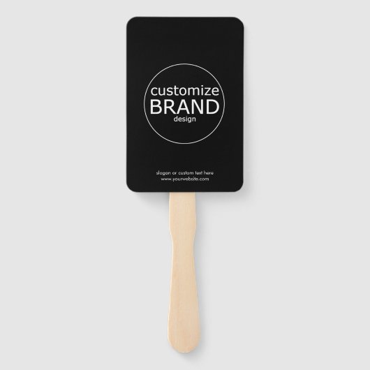 Éventail Ventilateurs À Main Avec Logo | Noir moderne (Dos)