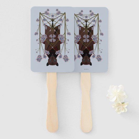 Éventail Ventilateurs à main bleu ciel Fox volant (Devant et derrière)