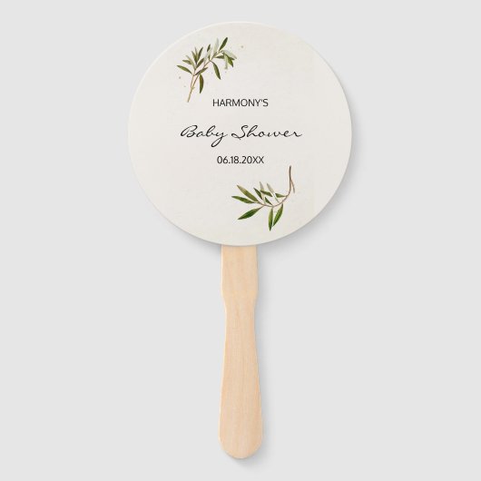 Éventail Ventilateurs à main de baby shower Végétation mode (Devant)