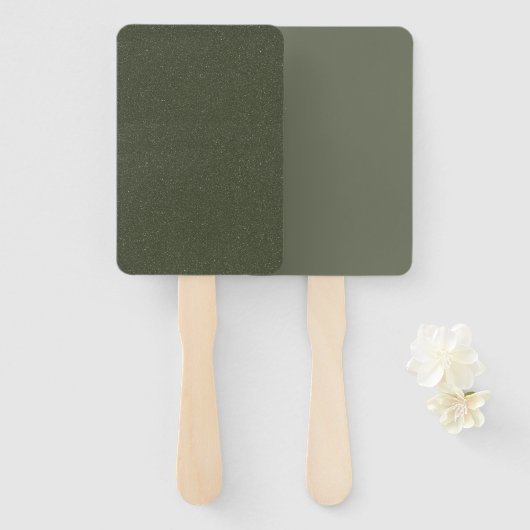 Éventail Ventilateurs à main en duo vert mousse sur mesure (Devant et derrière)