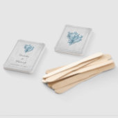 Éventail Ventilateurs à main Mariage de conches bleus (Non-assemblé)