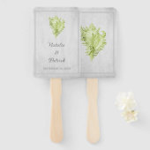 Éventail Ventilateurs à main Mariage Green Conch Shell (Devant et derrière)