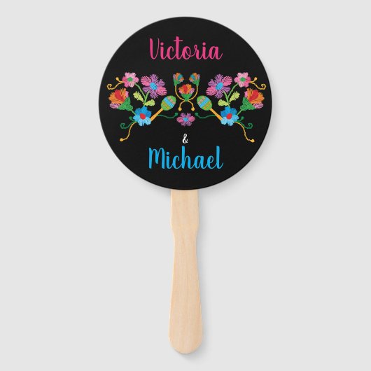 Éventail Ventilateurs à main Mariages de la festa mexicaine (Dos)