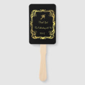 Éventail Ventilateurs à main noir et or (Devant)