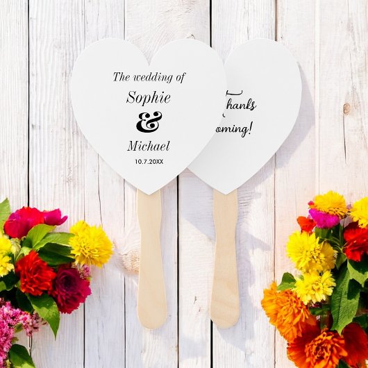 Éventail Ventilateurs de la cérémonie du noir blanc mariage