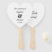 Éventail Ventilateurs de la cérémonie du noir blanc mariage (Devant et derrière)