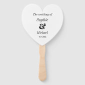 Éventail Ventilateurs de la cérémonie du noir blanc mariage (Devant)