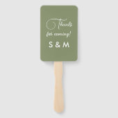 Éventail Ventilateurs de la cérémonie mariage Sage Green (Dos)