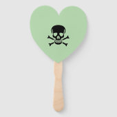 Éventail Ventilateurs de main coeur vert crâne noir (Dos)