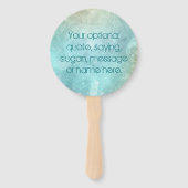 Éventail Ventilateurs de main de l'aquarelle de texte perso (Devant)