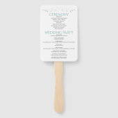 Éventail Ventilateurs de mariage turquoises et gris avec pr (Dos)