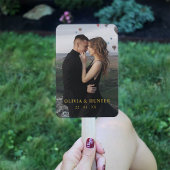 Éventail Ventilateurs du programme Black, Gold Wedding avec