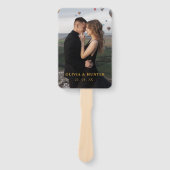 Éventail Ventilateurs du programme Black, Gold Wedding avec (Devant)