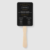 Éventail Ventilateurs du programme Black, Gold Wedding avec (Dos)