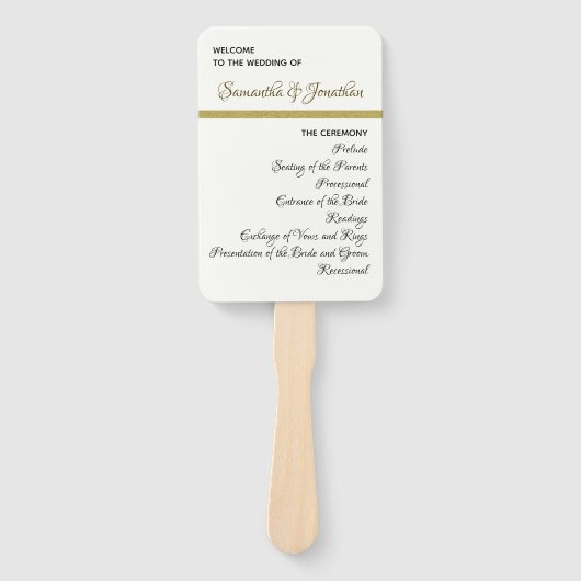 Éventail Ventilateurs du programme de Cérémonie de Mariage  (Devant)