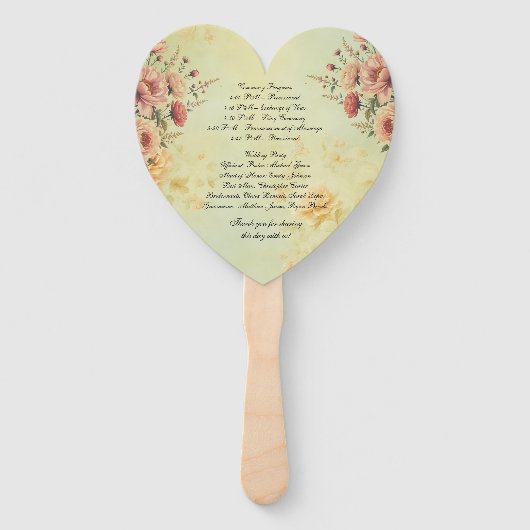 Éventail Ventilateurs du programme de mariage (Dos)