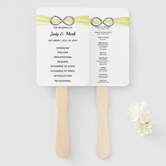 Éventail Ventilateurs du programme de mariage à l'infini ja (Devant et derrière)