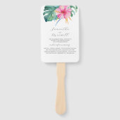 Éventail Ventilateurs du programme de mariage Aquarelle ros (Devant)