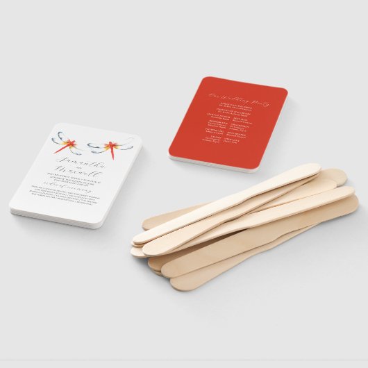 Éventail Ventilateurs du programme de mariage Aquarelle rou (Non-assemblé)