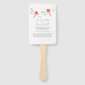 Éventail Ventilateurs du programme de mariage Aquarelle rou (Devant)