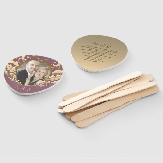 Éventail Ventilateurs du programme de mariage avec photo (Non-assemblé)