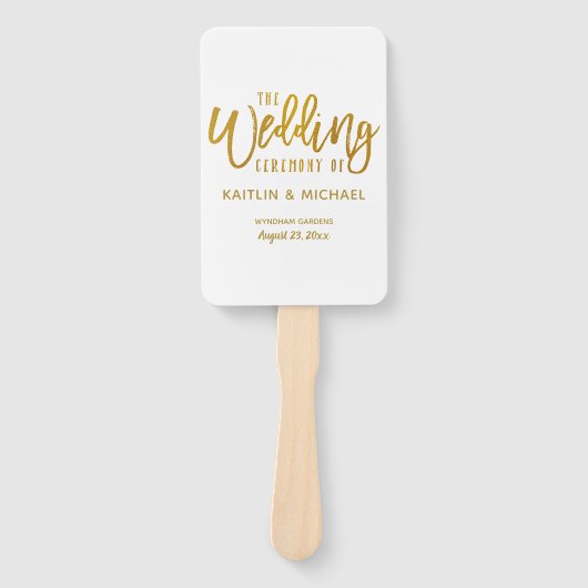 Éventail Ventilateurs du programme de mariage | Brush Scrip (Devant)