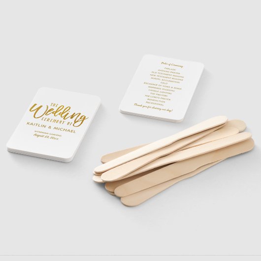 Éventail Ventilateurs du programme de mariage | Brush Scrip (Non-assemblé)